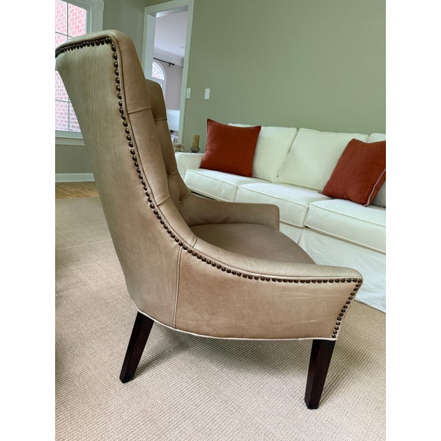 Classic Leather Chair For Sale In Washington DC - Image 6 of 7