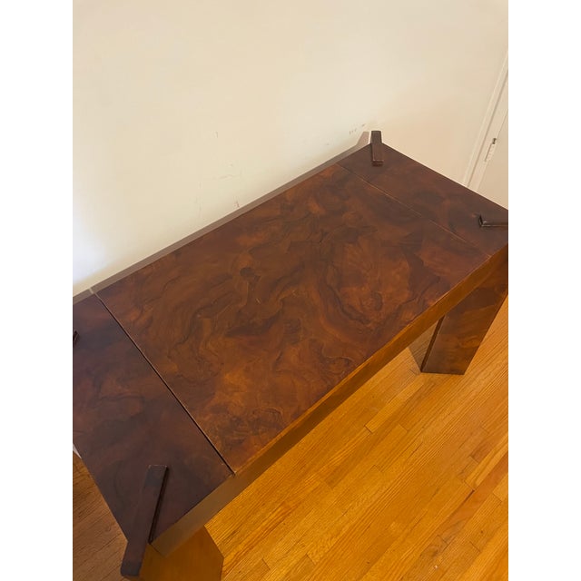 1970s Milo Baughman Style Backgammon Game Console Table For Sale - Image 10 of 13