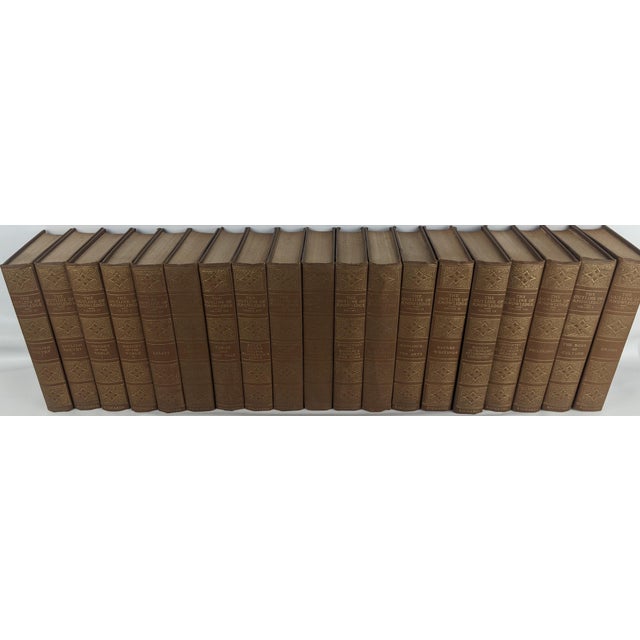 1924 the Outline of Knowledge 19-Volume Brown & Gold Gilt Decorative Book Set For Sale - Image 14 of 15