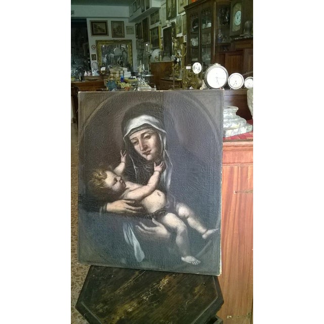 Saint with Child, Late 17th-Early 18th Century, Oil on Canvas For Sale - Image 6 of 9