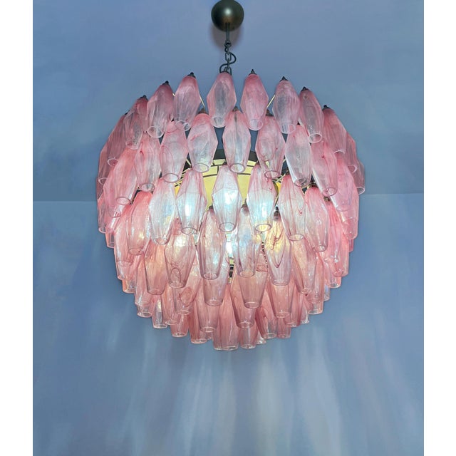Pink Alabaster Murano Glass Poliedri Chandelier, 1990s For Sale - Image 15 of 18