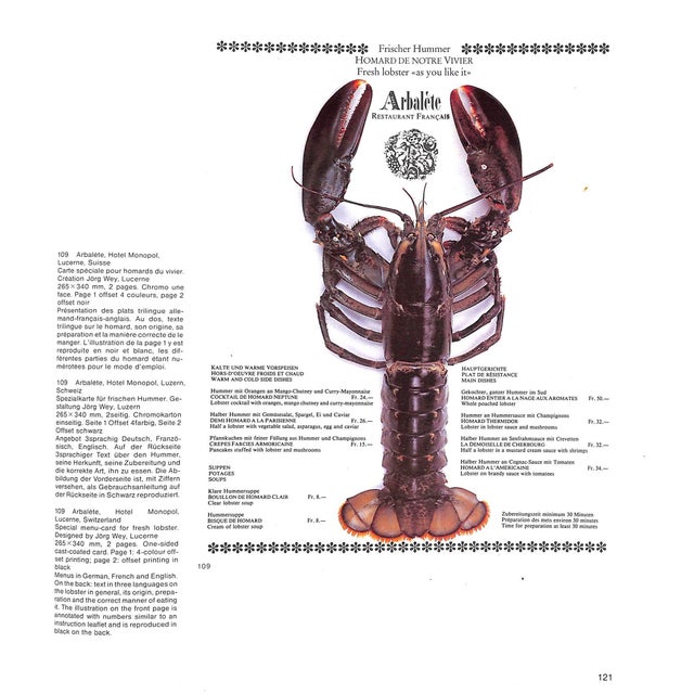 "Menu Designs" 1981 Schmidt, Hanspeter For Sale In New York - Image 6 of 12