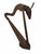 Beautiful antique stringed harp of oak wood. Features an oak body with a carved head depicting a stag / deer. Would make a...