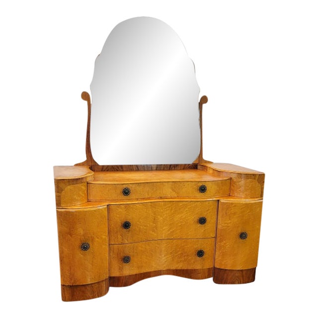 Art Deco Style Bedroom Vanity With Adjustable Mirror by Supersuite