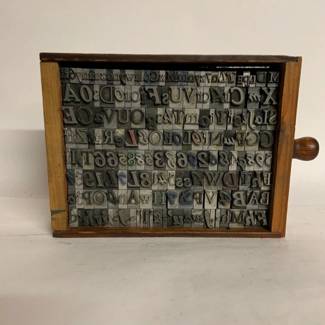 Wood Vintage 1950s Letterpress in Drawer For Sale - Image 7 of 9
