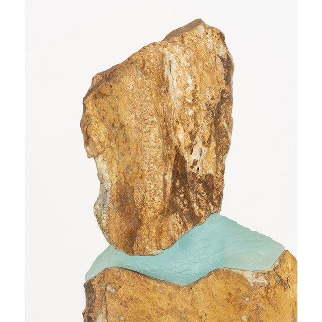 Thomas Scoon (American, b. 1961) "Consort" Mixed Media Studio Art Glass and Granite Sculpture, incised signature inside...