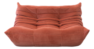 Togo Two-Seat Sofa in Coral Corduroy by Michel Ducaroy for Ligne Roset