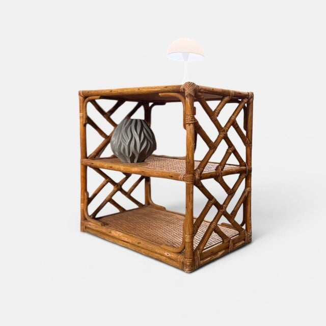 French Riviera Bamboo and Rattan Shelf, Italy, 1960s For Sale - Image 13 of 15