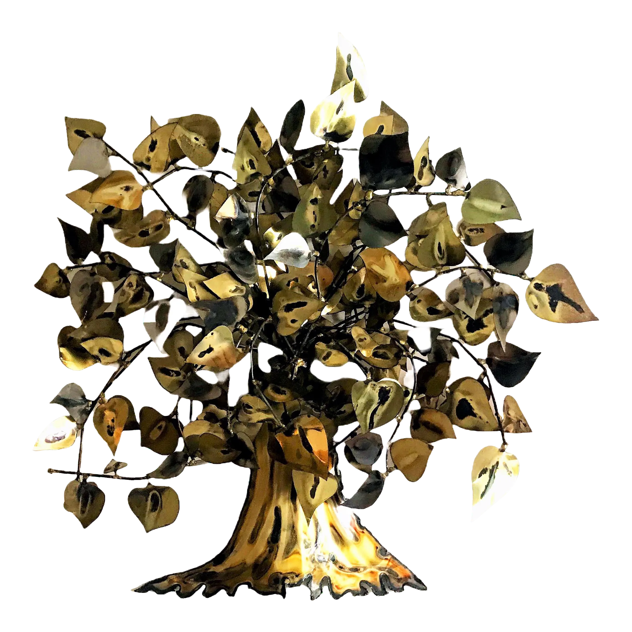 1970s Mid-Century Modern Manner of C. Jeré Brass Tree Wall Art