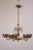 Midcentury Brass Five-Fixture Chandelier with Perforated Shades For Sale - Image 4 of 11