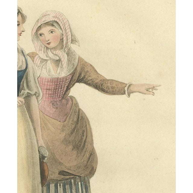 19th Century Miss Semple, Girls Near Valenciennes, French Regional Dress, 1817, Engraving For Sale - Image 5 of 9