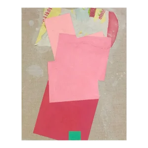 Contemporary Abstract Oil, Fabric, Pencil on Linen Painting "Ufi" by Jean Feinberg
