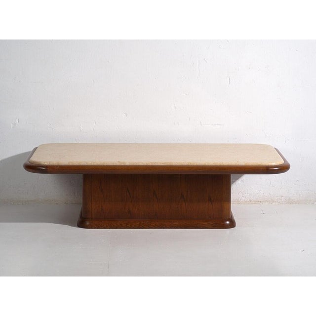 Vintage Japanese Wood and Marble Table For Sale - Image 6 of 11