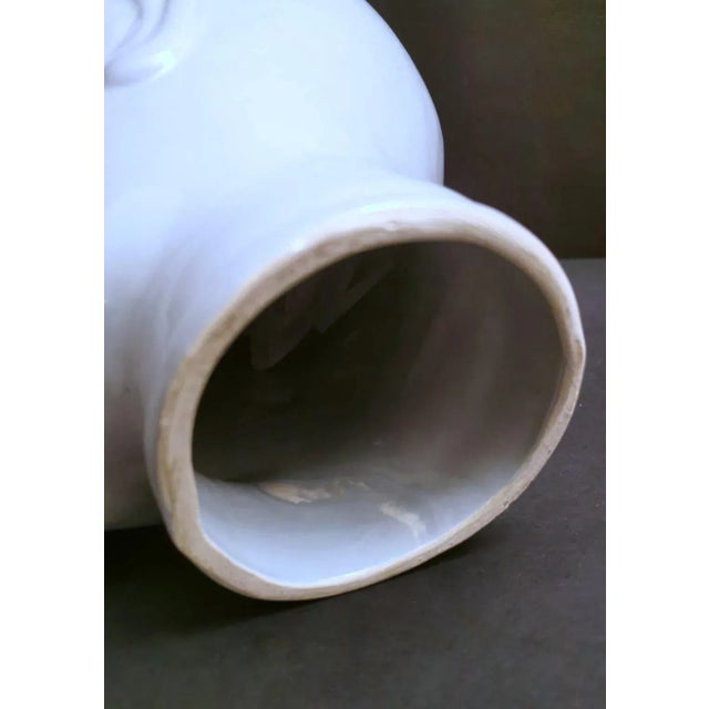 Vintage Italian Head in White Glazed Ceramic For Sale - Image 9 of 13