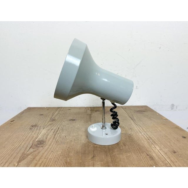 1970s Vintage Grey Metal Wall Lamp by Josef Hurka for Napako, 1970s For Sale - Image 5 of 17