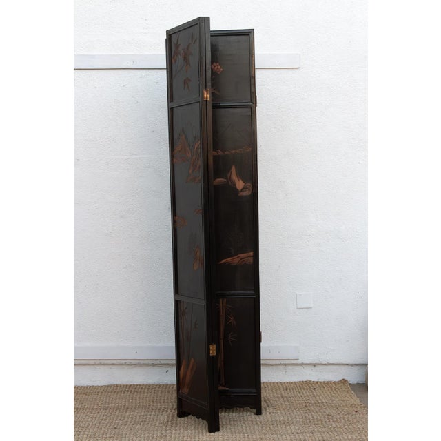 Monumental Black & Gold 10-Panel Coromandel Screen For Sale - Image 14 of 15
