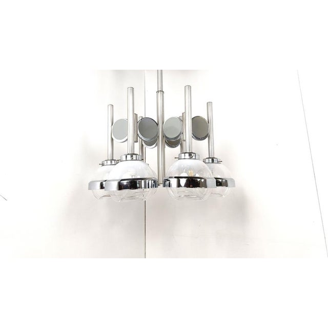 Gaetano Sciolari Vintage Italian Space Age Glass Globe Chandelier, 1970s For Sale - Image 4 of 11