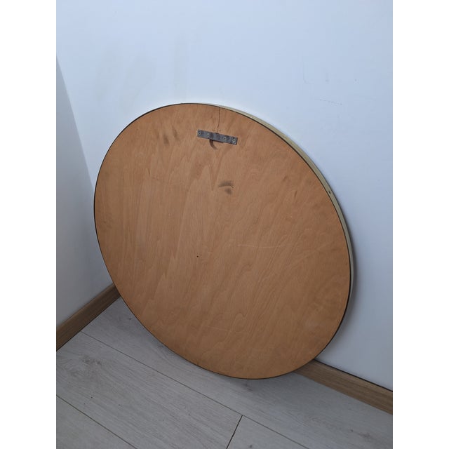 Vintage Mirror with Round Brass Frame, 1950s For Sale - Image 4 of 10