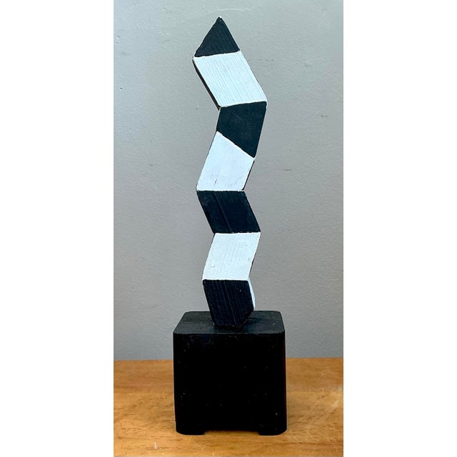 Vintage Geometric Wood Sculpture For Sale - Image 11 of 12