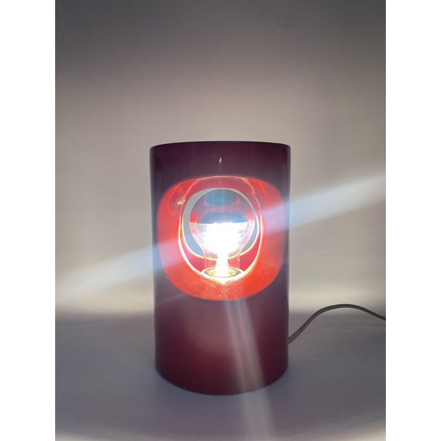 Ceramic Space Age Table Lamp in Bright Red Glazed Ceramic, 1970s For Sale - Image 7 of 18
