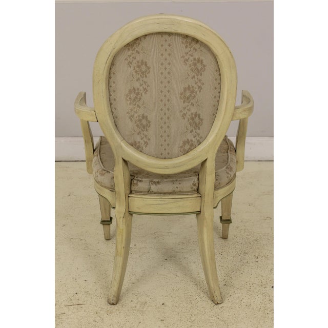 French Louis XVI Style Paint Decorated Dining Room Chairs For Sale - Image 4 of 13