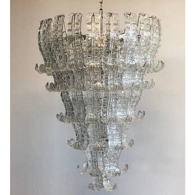 1980s Large Felci Murano Glass Chandelier For Sale - Image 5 of 14