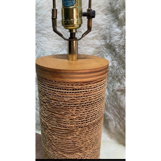 Mid-Century Modern Mid 20th Century Mid Century Modern Gregory Van Pelt Cardboard and Wood Lamp For Sale - Image 3 of 11