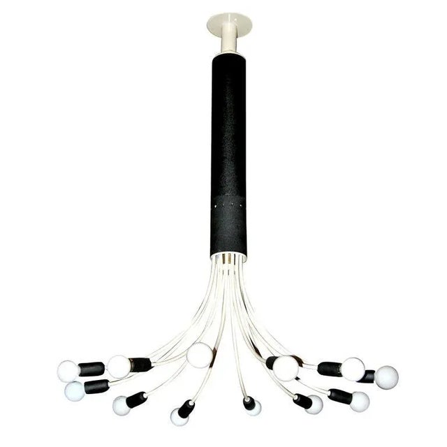 Lights 1970s Esperia Chandelier 12 Light For Sale - Image 7 of 7