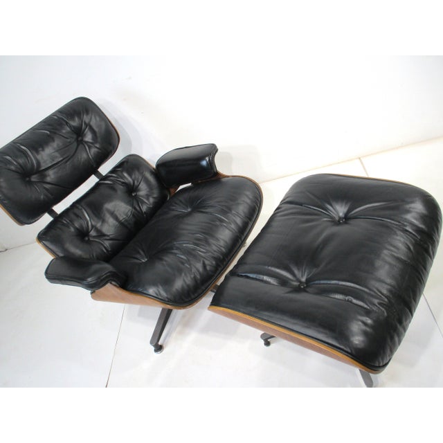 Eames Rosewood Leather 670 Lounge Chair W/ Ottoman Herman Miller For Sale - Image 11 of 12