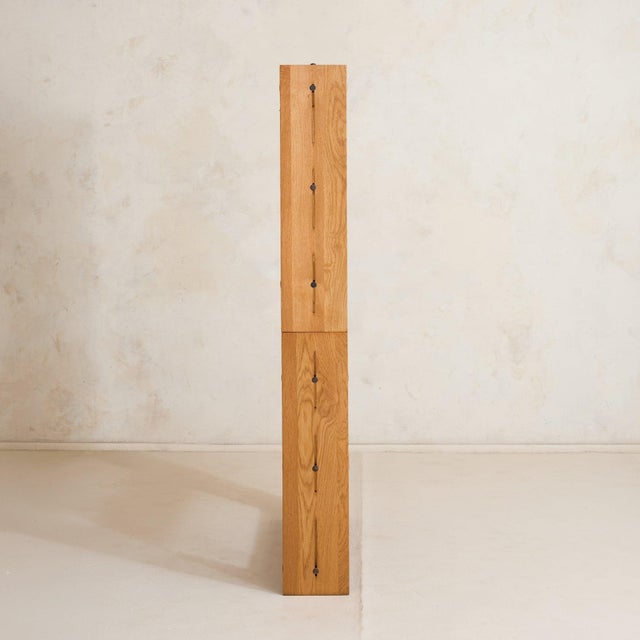 Italian Modular Oak Bookcase, 1970s For Sale - Image 4 of 11