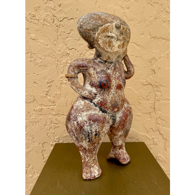 Mexican Nayarit Chinesco Standing Female Figurine For Sale - Image 3 of 8