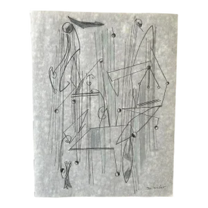 Abstract Mixed-Media Drawing by Erik Sulander on Parchment