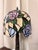 Art Nouveau Vintage Tiffany Style Floral Stained Glass Accent Table Lamp With Tree Trunk Base For Sale - Image 3 of 10