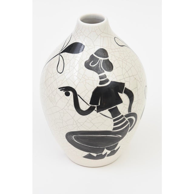 Mid-Century Modern Mid Century Modern Rare Heidi Bohmer Crackled Ceramic Vessel or Vase, 1950's, Germany For Sale - Image 3 of 10