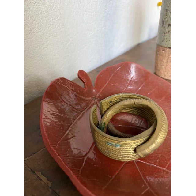 Red Leaf Ceramic Dish, 1960s For Sale - Image 14 of 18