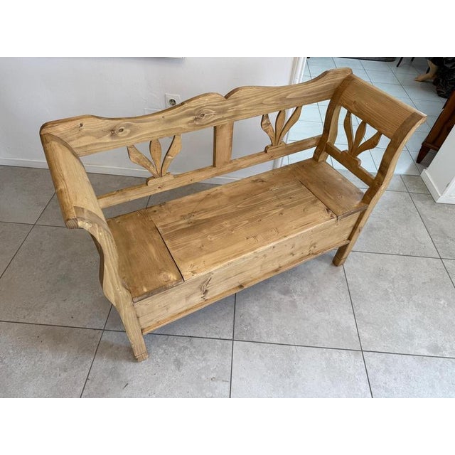 Biedermeier Storage Kitchen Bench in Spruce Wood For Sale - Image 6 of 10