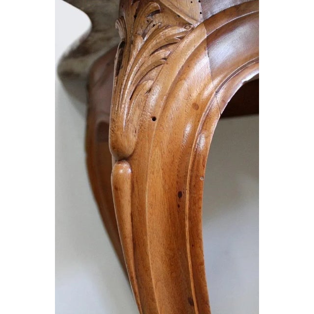 19th Century Louis XV Style Blonde Walnut Console Table For Sale - Image 17 of 18