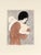 "Lady Holding a Baby" - Woodblock Print on Laid Rice Paper Elegant woodcut print by Stephen White (American, b. 1939). In...