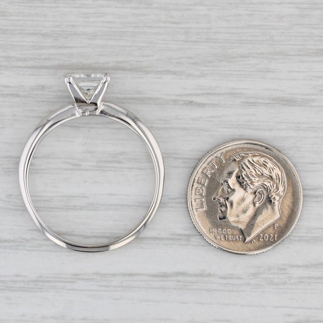 White 1.40ct Princess Solitaire Engagement Ring 14k White Gold Size 9.75 For Sale - Image 8 of 8