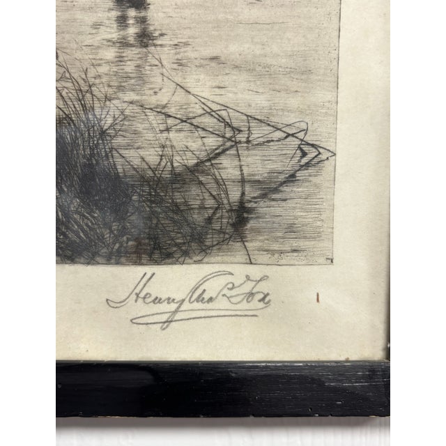 English Victorian Rural Village Print Signed by Henry Charles Fox For Sale - Image 3 of 7