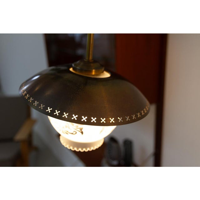 Scandinavian Art Deco Floor Lamp in Brass and Glass, 1920s For Sale - Image 14 of 18