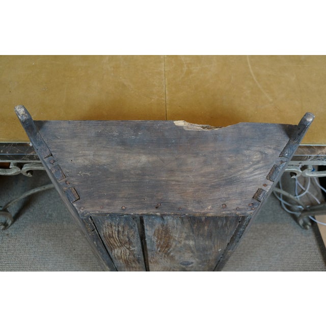 Large Primitive Antique Oak Farmhouse Dough Bowl Bin Trough Trencher For Sale - Image 6 of 10