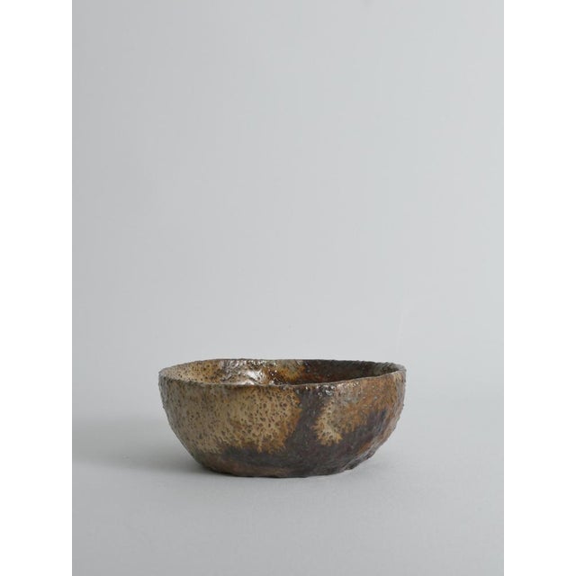 Handmade Studio Ceramic Textured Stoneware Bowl with Sculptural Handle, 1970s For Sale - Image 9 of 15