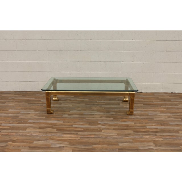 Vintage Mastercraft Brass Chinoiserie Glass Top Coffee Table, 1970s Hollywood Regency For Sale - Image 11 of 18
