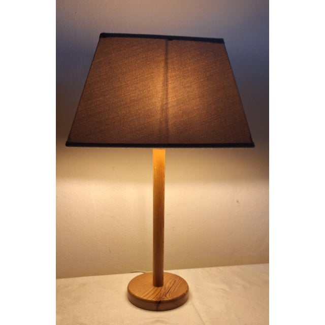 Gray Vintage Table Lamp in Pinewood by Solbacken, 1970s For Sale - Image 8 of 8