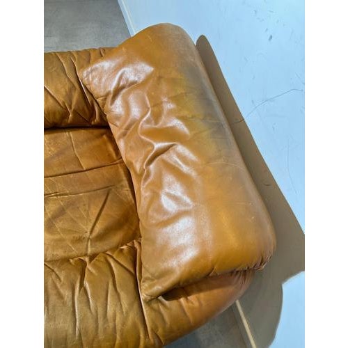 Brown Maralunga Leather Lounge Chair by Vico Magistretti for Cassina For Sale - Image 8 of 10