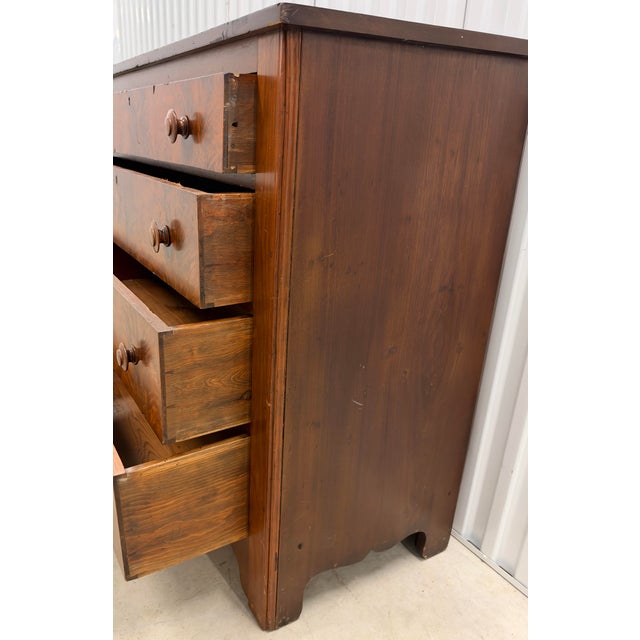 19th Century American Empire Figured Wood Four-Drawer Chest of Drawers Flame Mahogany For Sale - Image 12 of 12