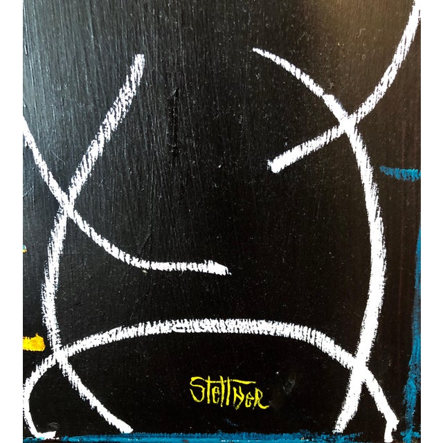 American Louis Stettner, Rare Modernist Oil Painting Line Drawing Nude Man Louis Stettner, 2011 For Sale - Image 3 of 7