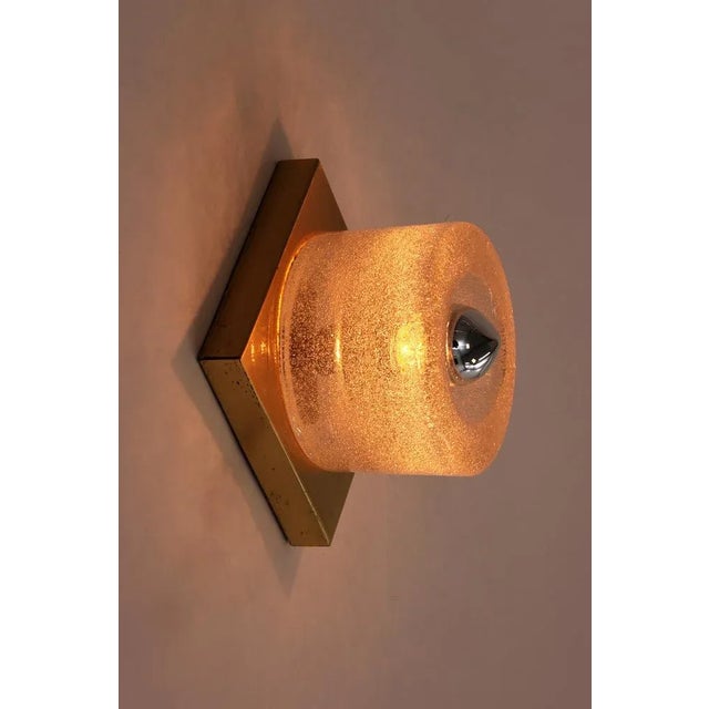 Vintage Space Cube Wall Lamp in Ice Glass from Peill & Putzler, 1960 For Sale - Image 3 of 12