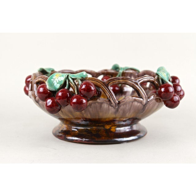 Mid-Century Ceramic Bowl with Cherries by St. Peter Ceramic, 1950 For Sale - Image 3 of 16